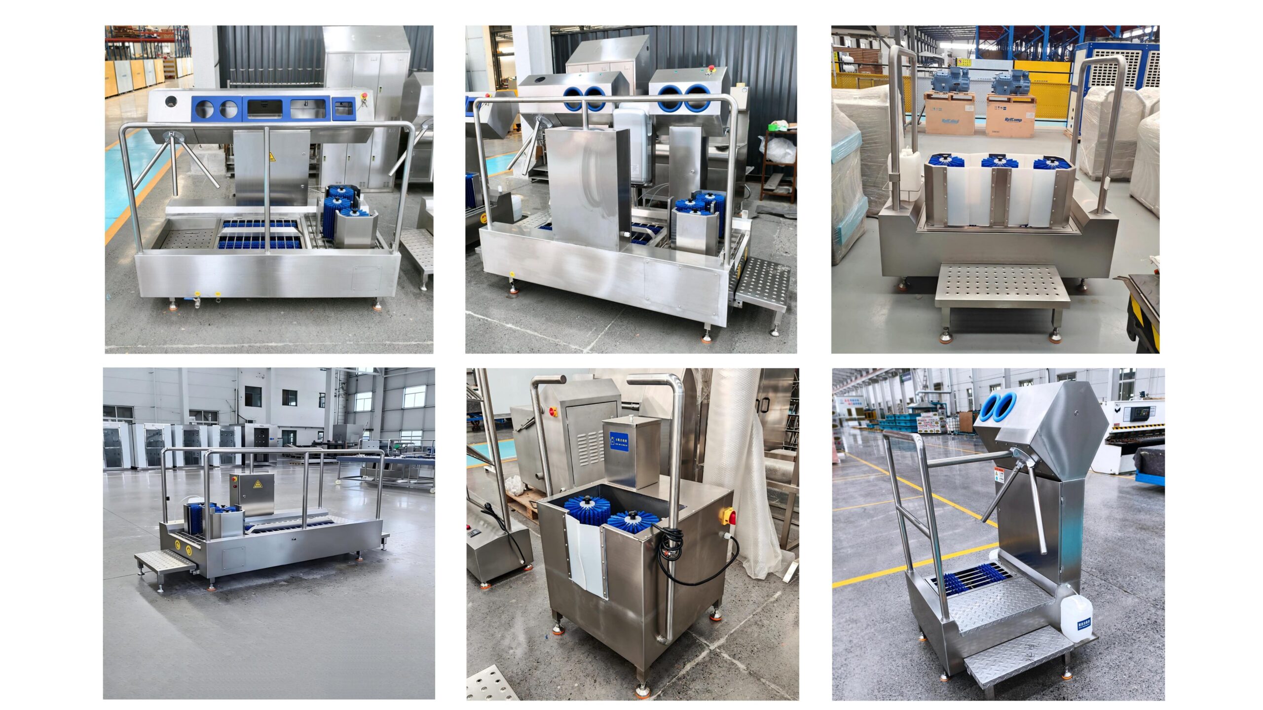 Longreat hygiene station manufacturer factory showing stainless steel food processing hygiene equipment production