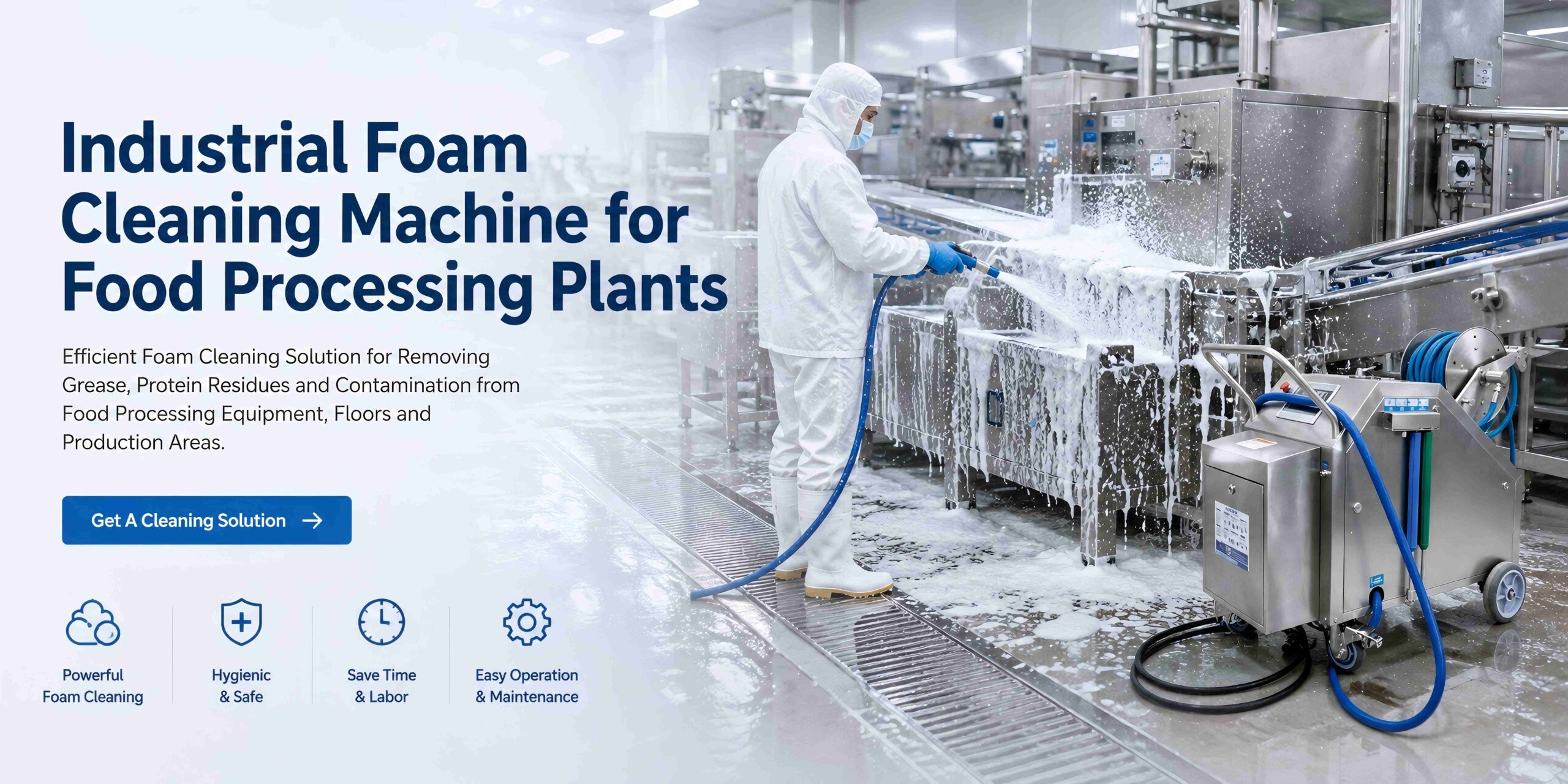 Longreat industrial foam cleaning machine for food processing hygiene and equipment cleaning