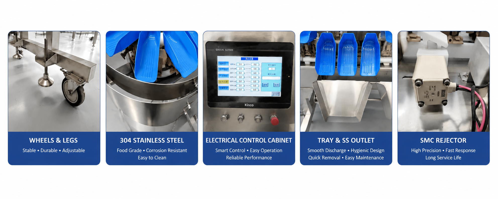 Weight sorting machine component details