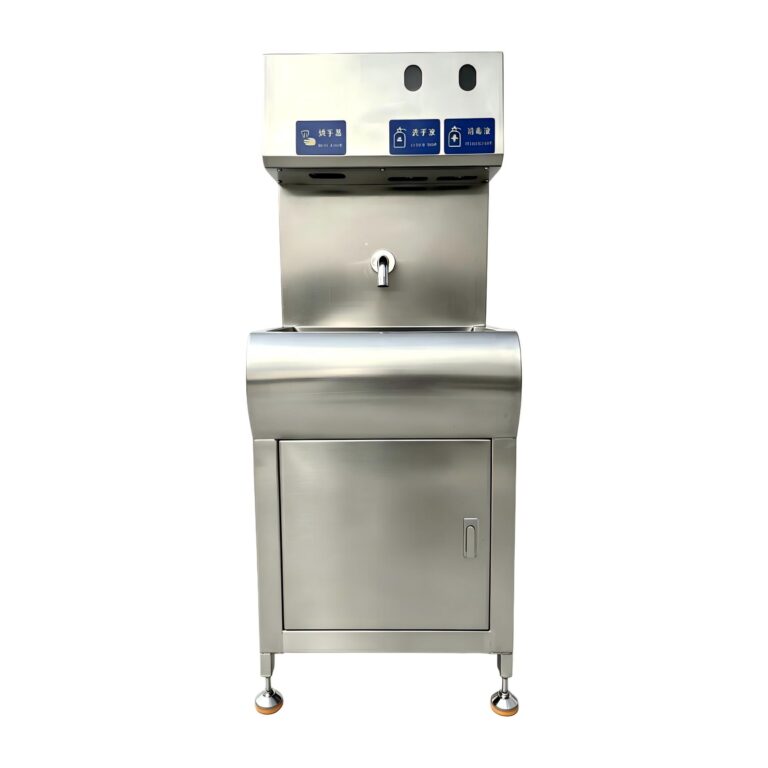 Automatic single hand washing station with sensor faucet soap dispenser sanitizer and hand dryer for food processing factory