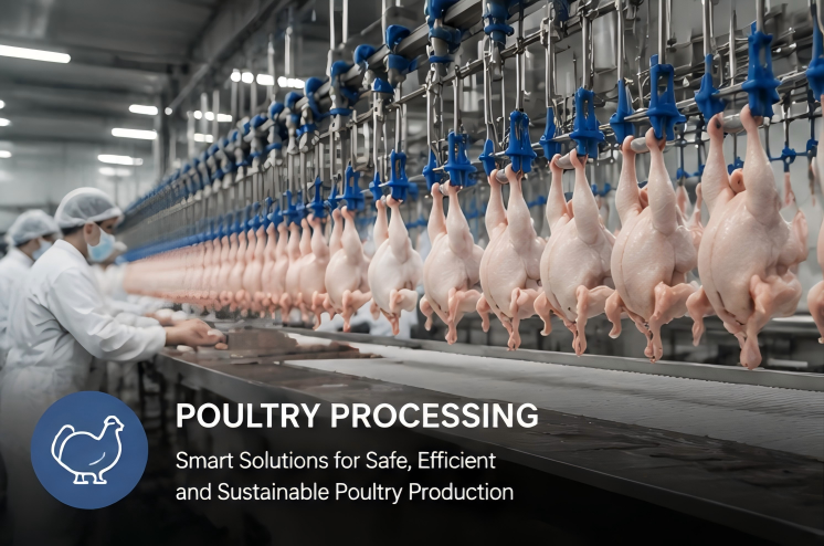 Poultry and meat processing automation and hygienic solutions for food factories