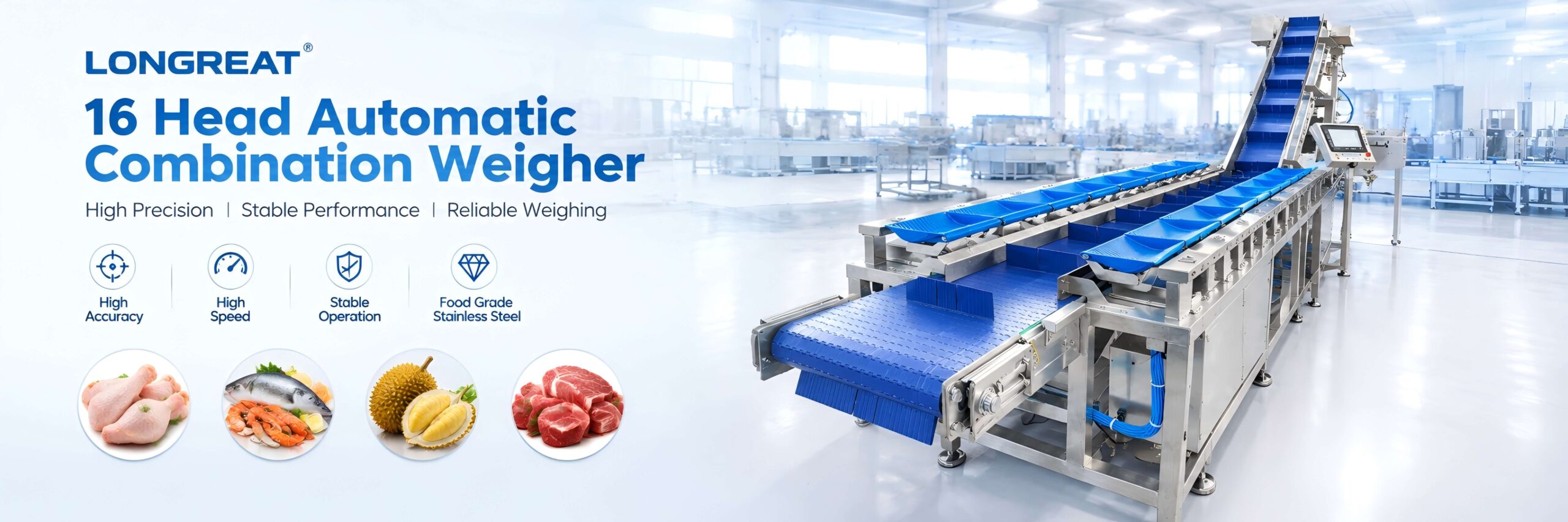 16 Head Automatic Combination Weigher for accurate food portion weighing