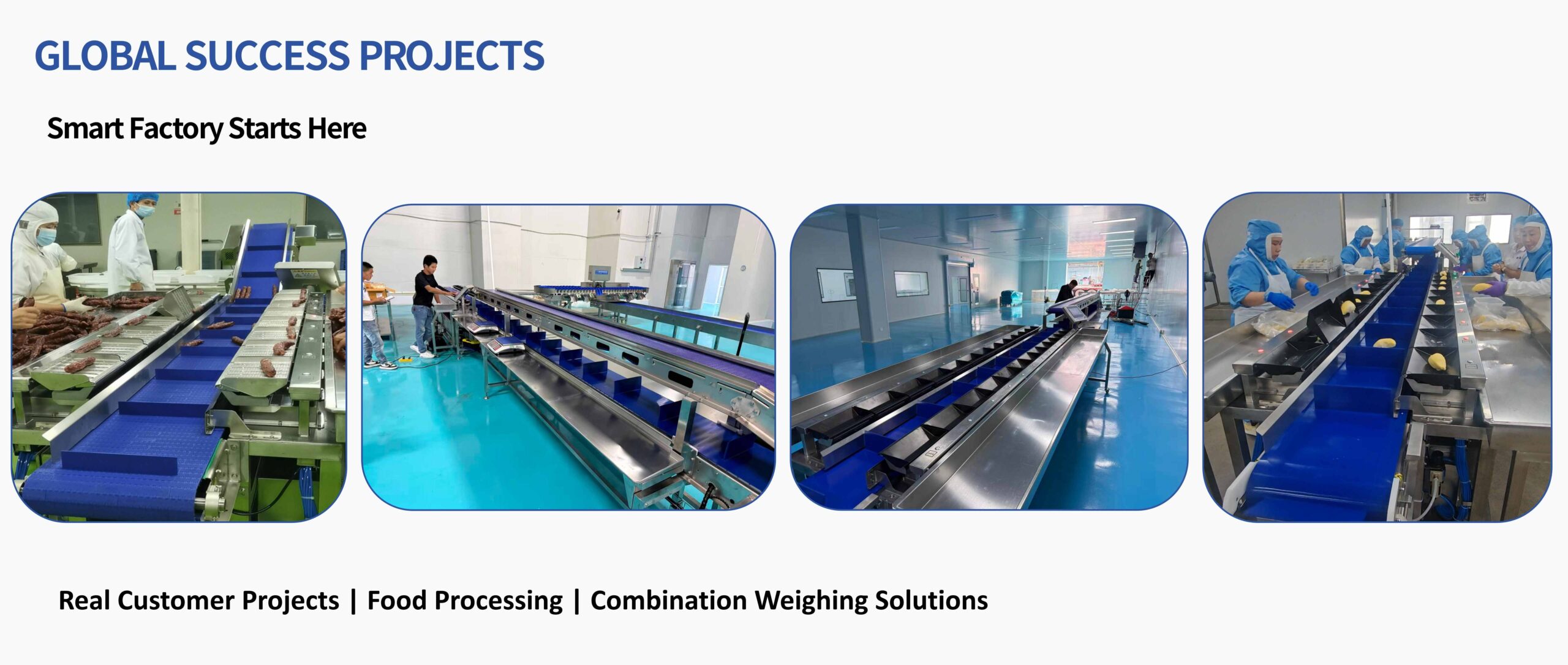 16 Head Combination Weigher installed in real customer food processing projects