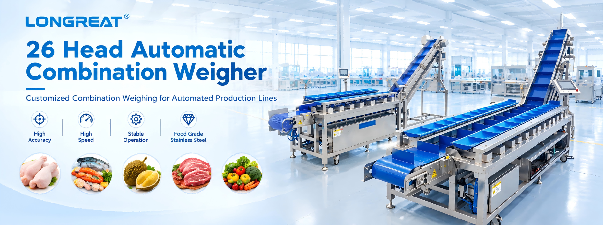 26 Head Automatic Combination Weigher for customized food processing solutions